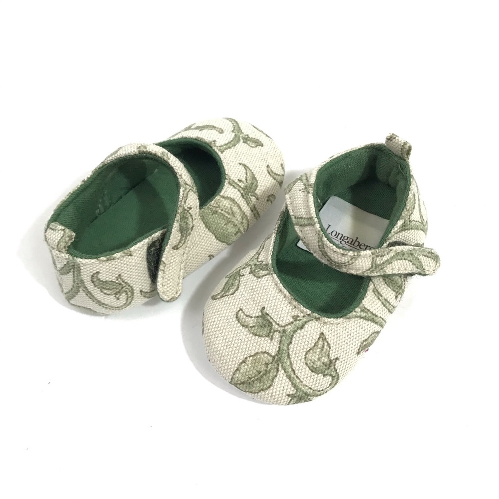 Longaberger Crib Shoes Vine Pattern w Velcro Strap